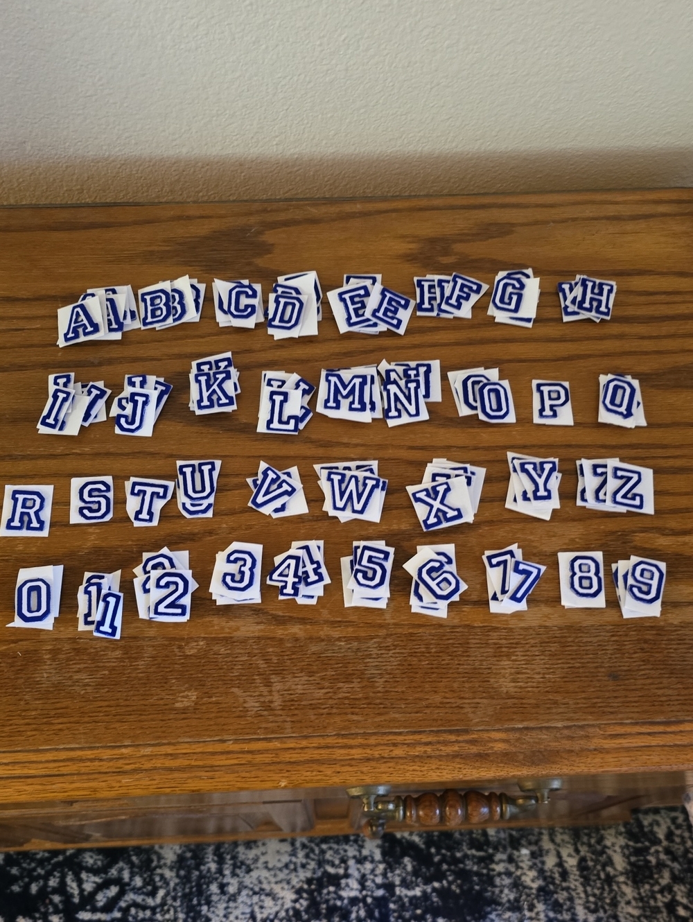 1 Inch Blue Felt and Plastic ABC's and 123's